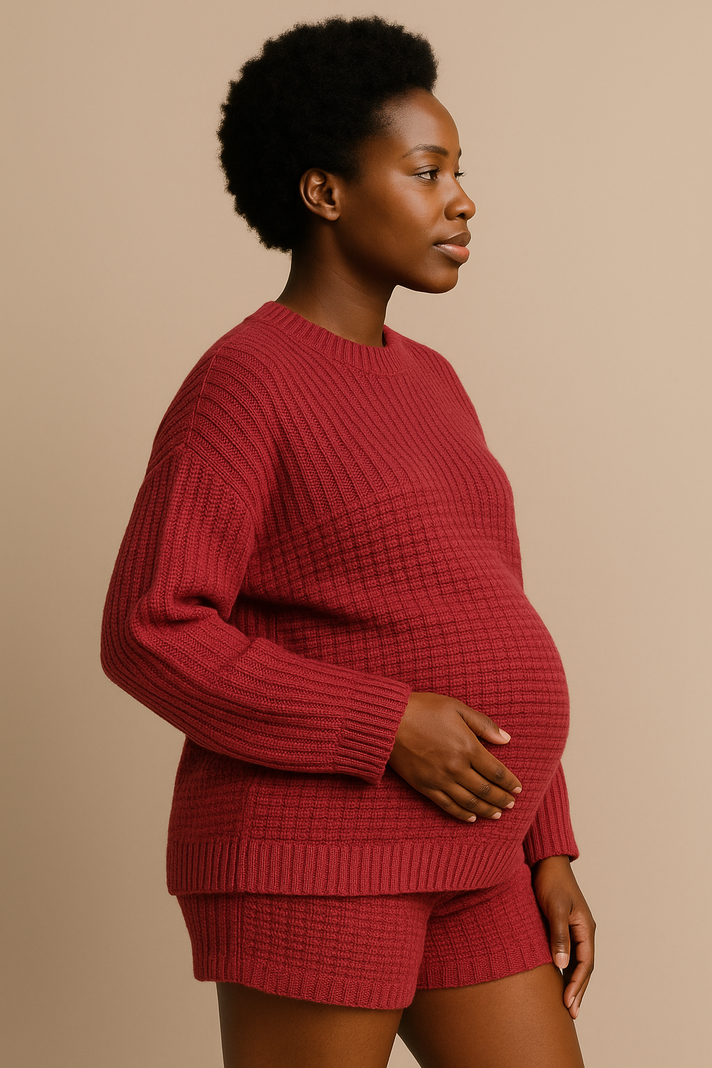 Raspberry Organic Cotton Sweater Oversized Eco Friendly Set
