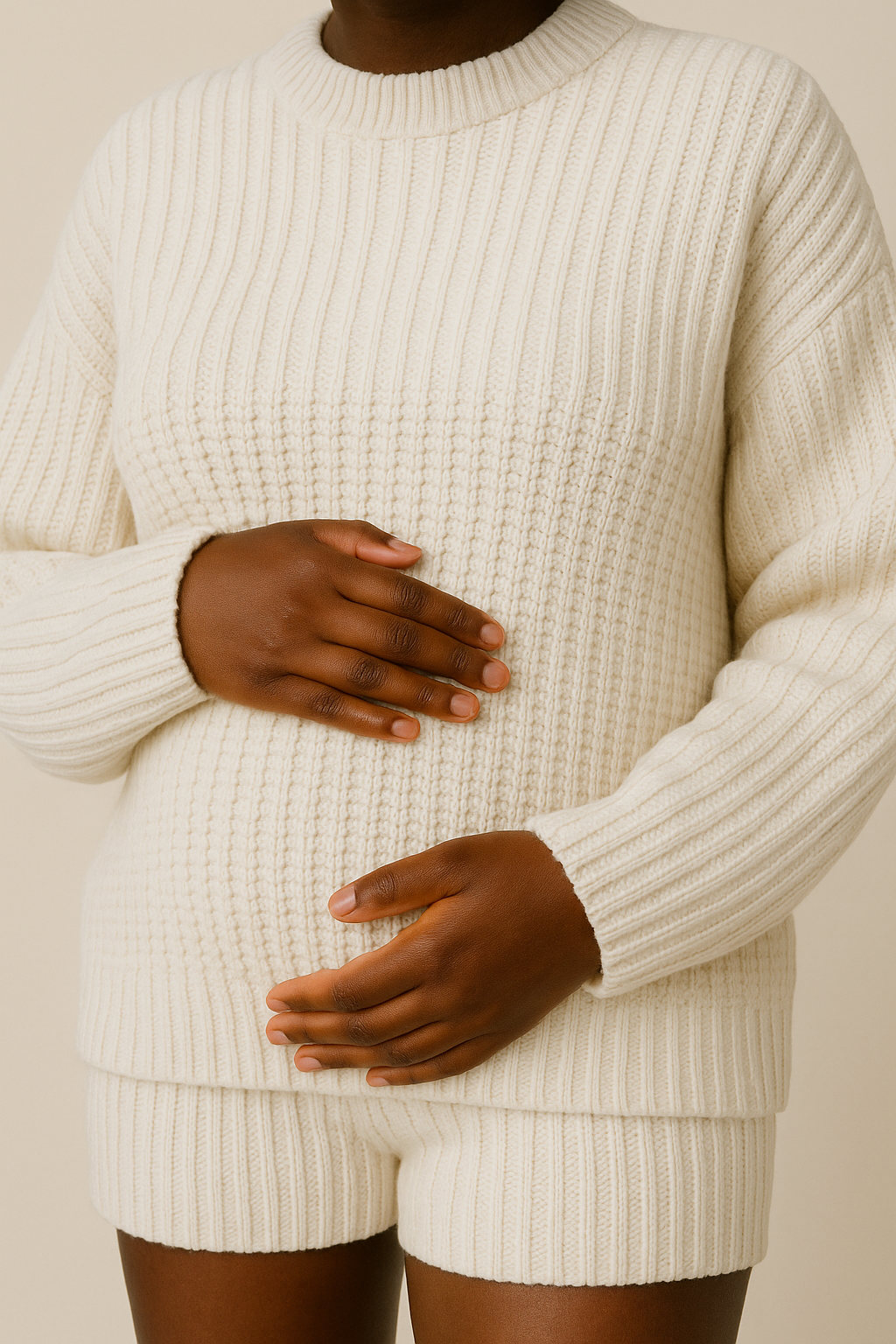 White Organic Cotton Sweater Oversized Eco Friendly Set