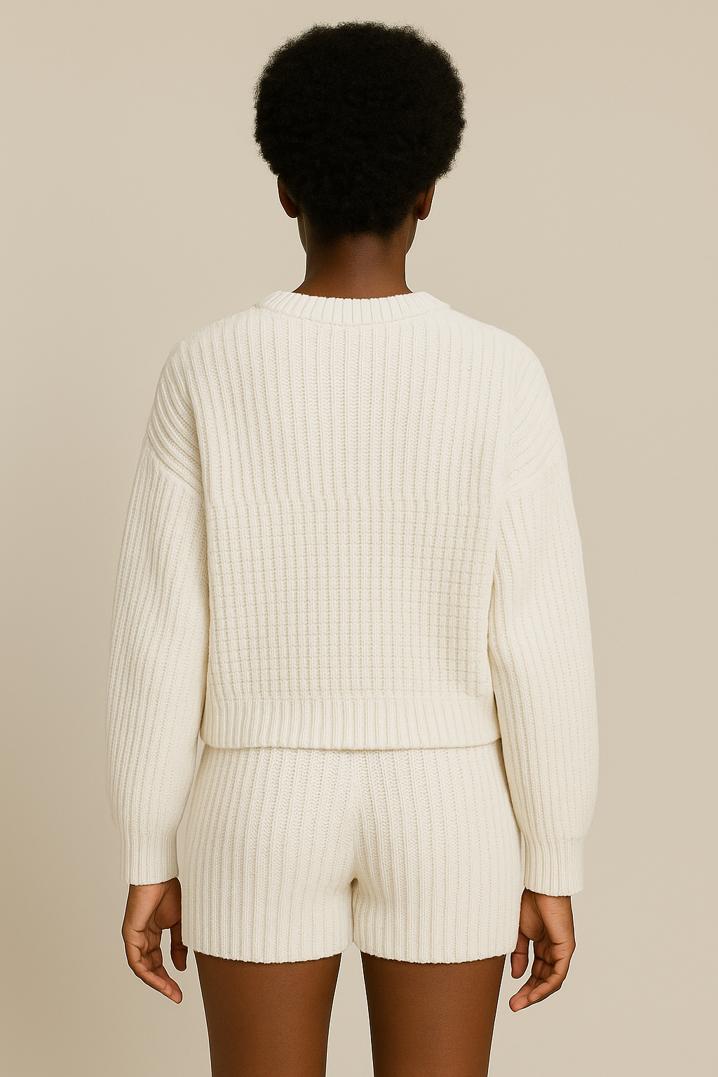 White Organic Cotton Sweater Oversized Eco Friendly Set