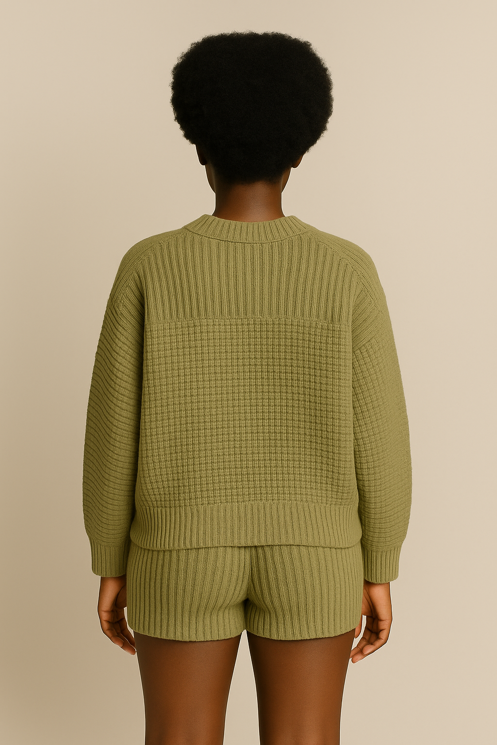 Olive Organic Cotton Sweater Oversized Eco Friendly Set