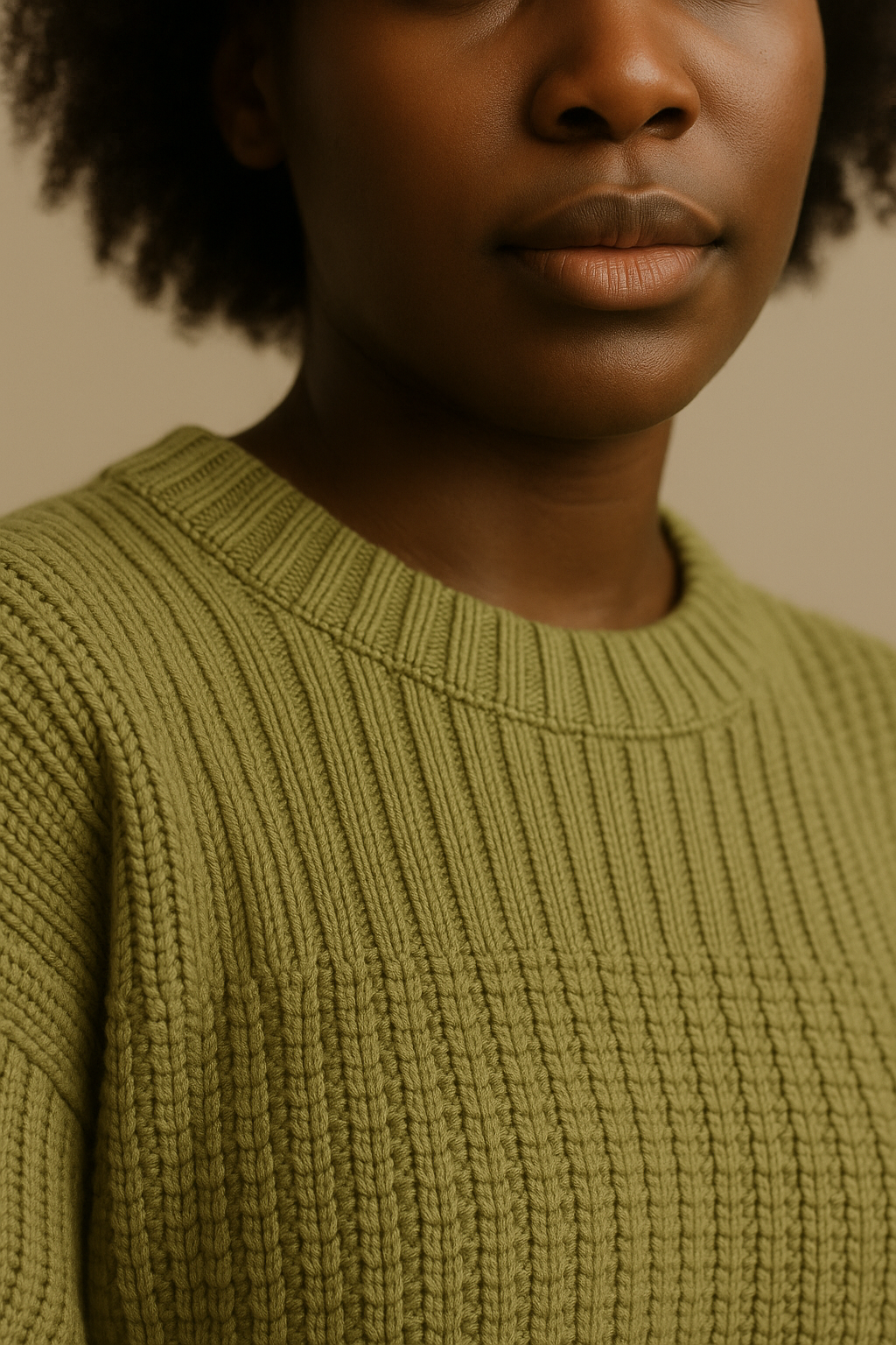 Olive Organic Cotton Sweater Oversized Eco Friendly Set