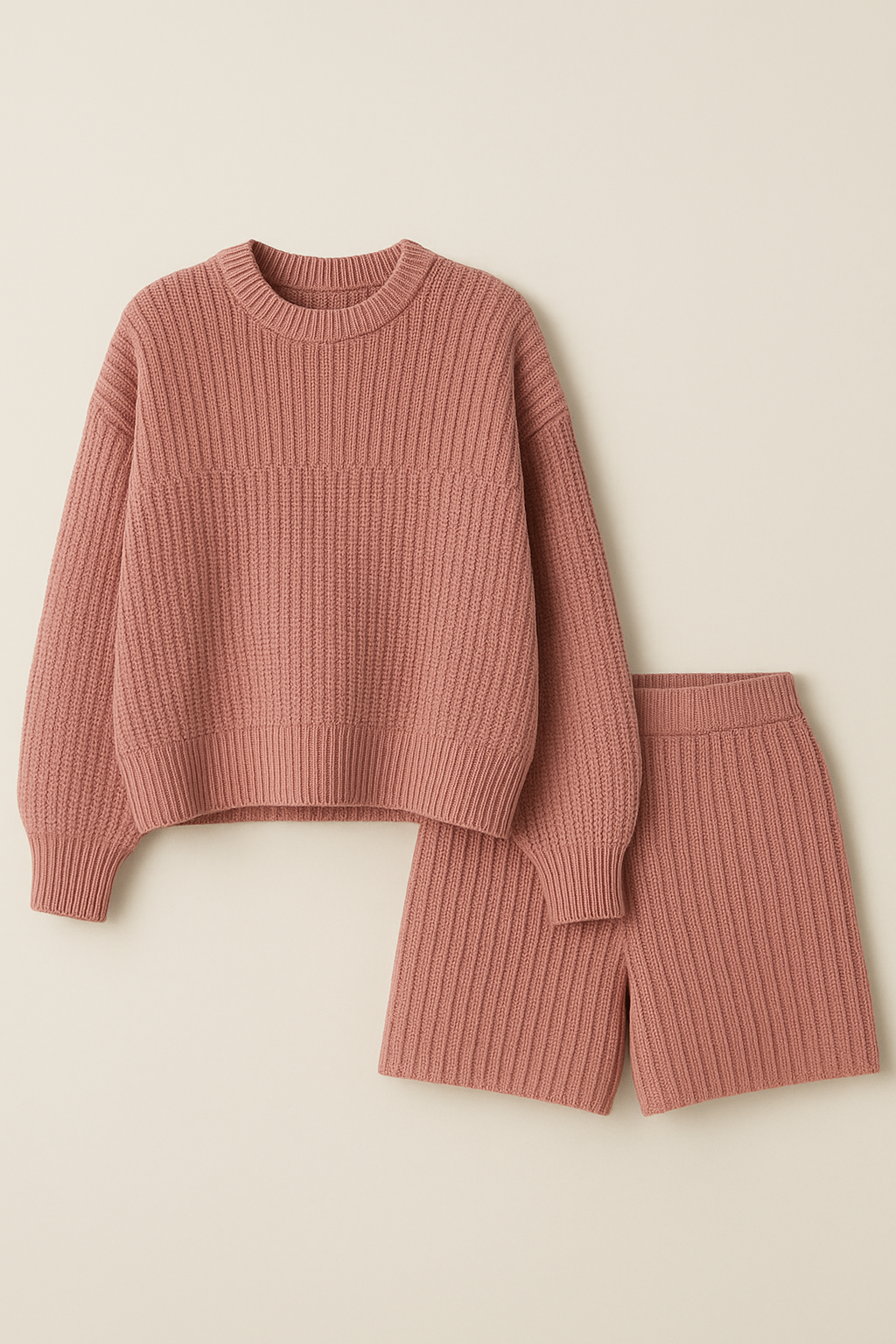 Rose Organic Cotton Sweater Oversized Eco Friendly Set