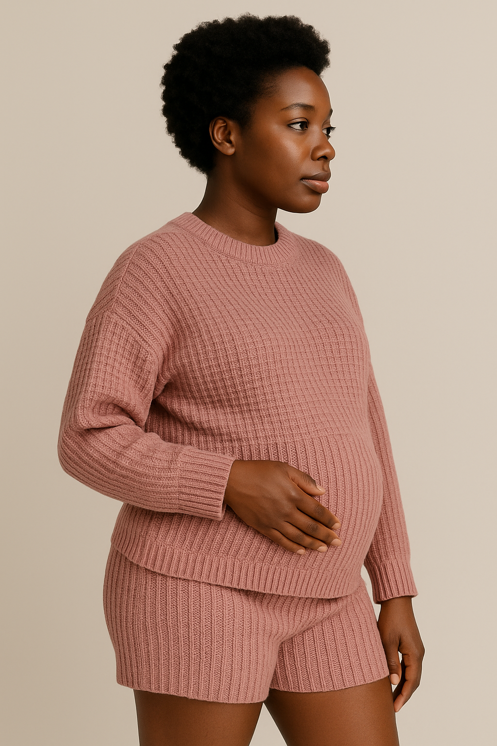 Rose Organic Cotton Sweater Oversized Eco Friendly Set