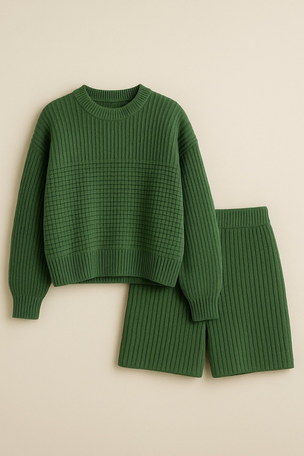 Green Organic Cotton Sweater Oversized Eco Friendly Set