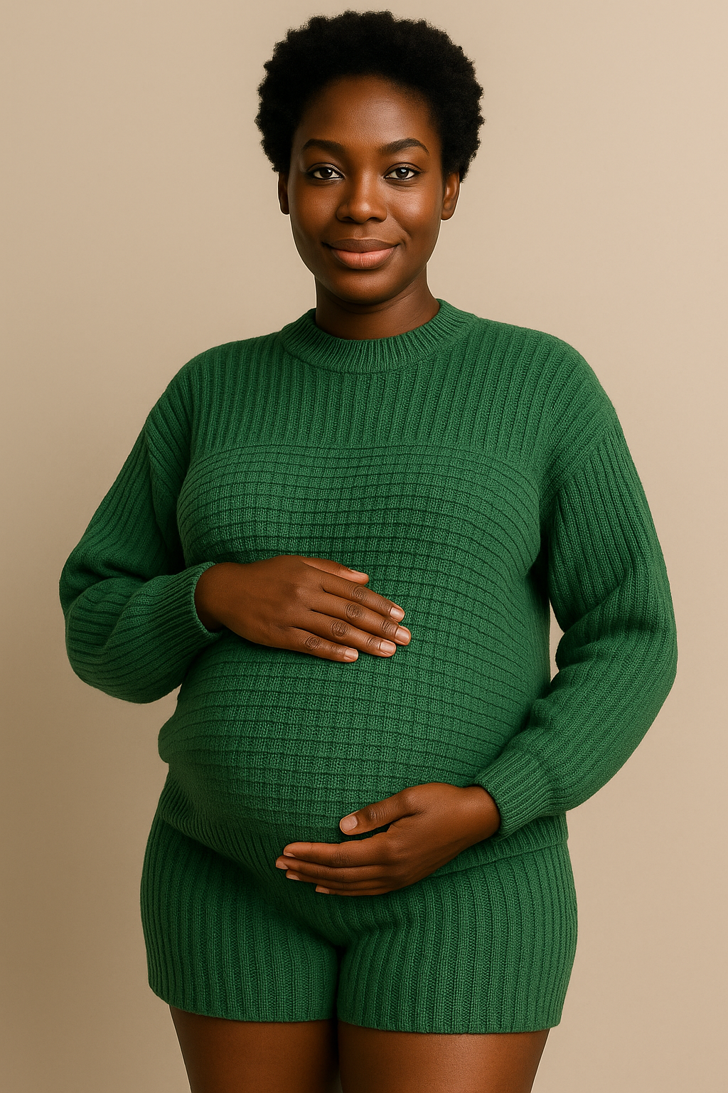 Green Organic Cotton Sweater Oversized Eco Friendly Set