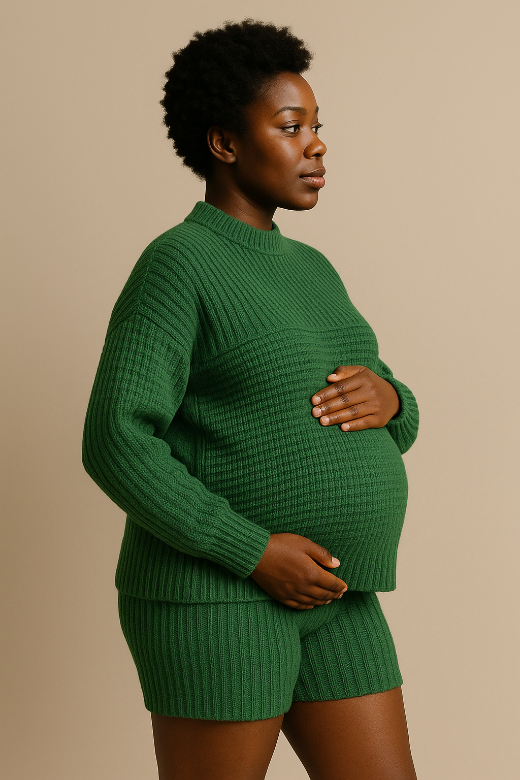 Green Organic Cotton Sweater Oversized Eco Friendly Set