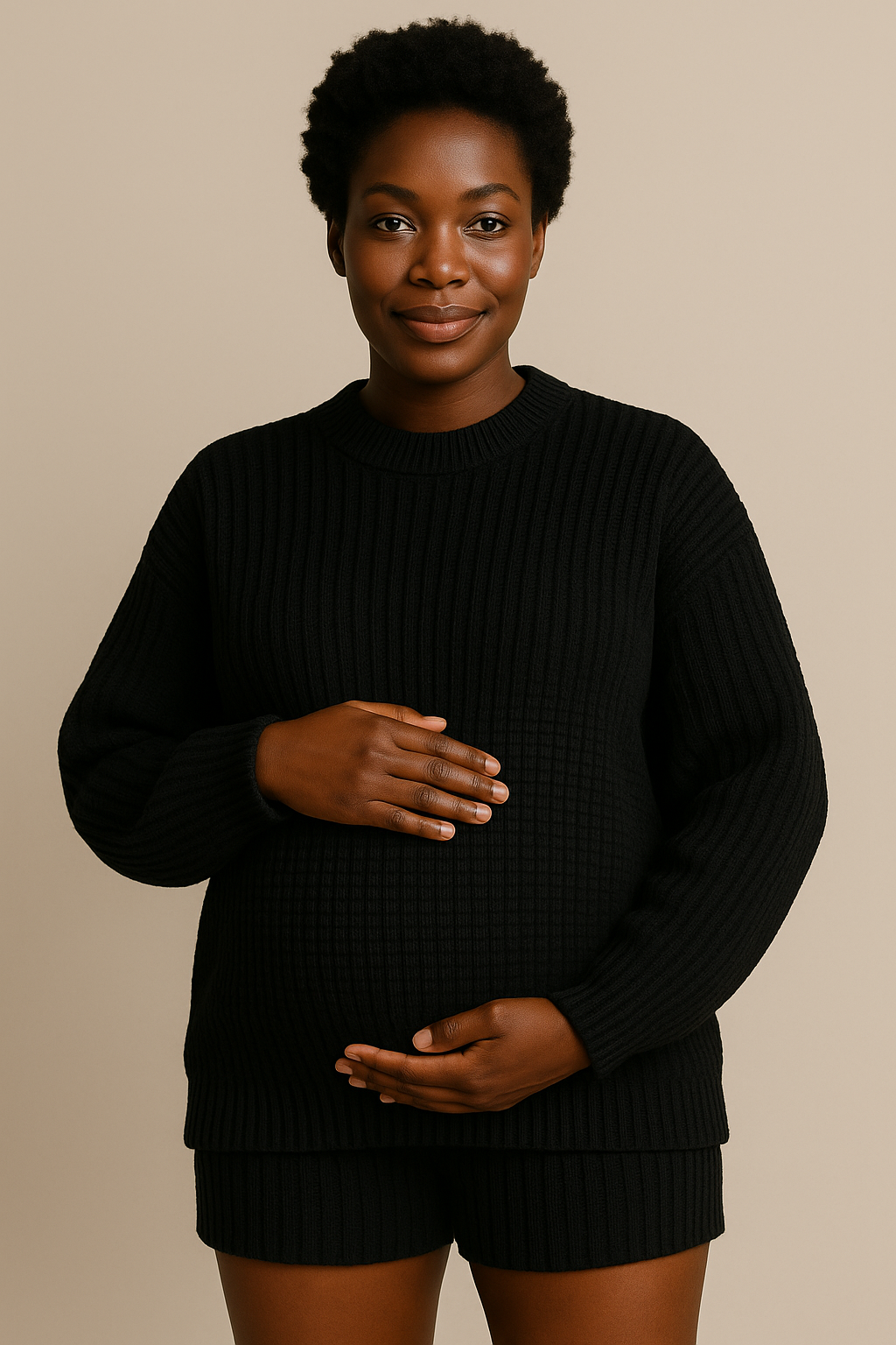 Black Organic Cotton Sweater Oversized Eco Friendly Set