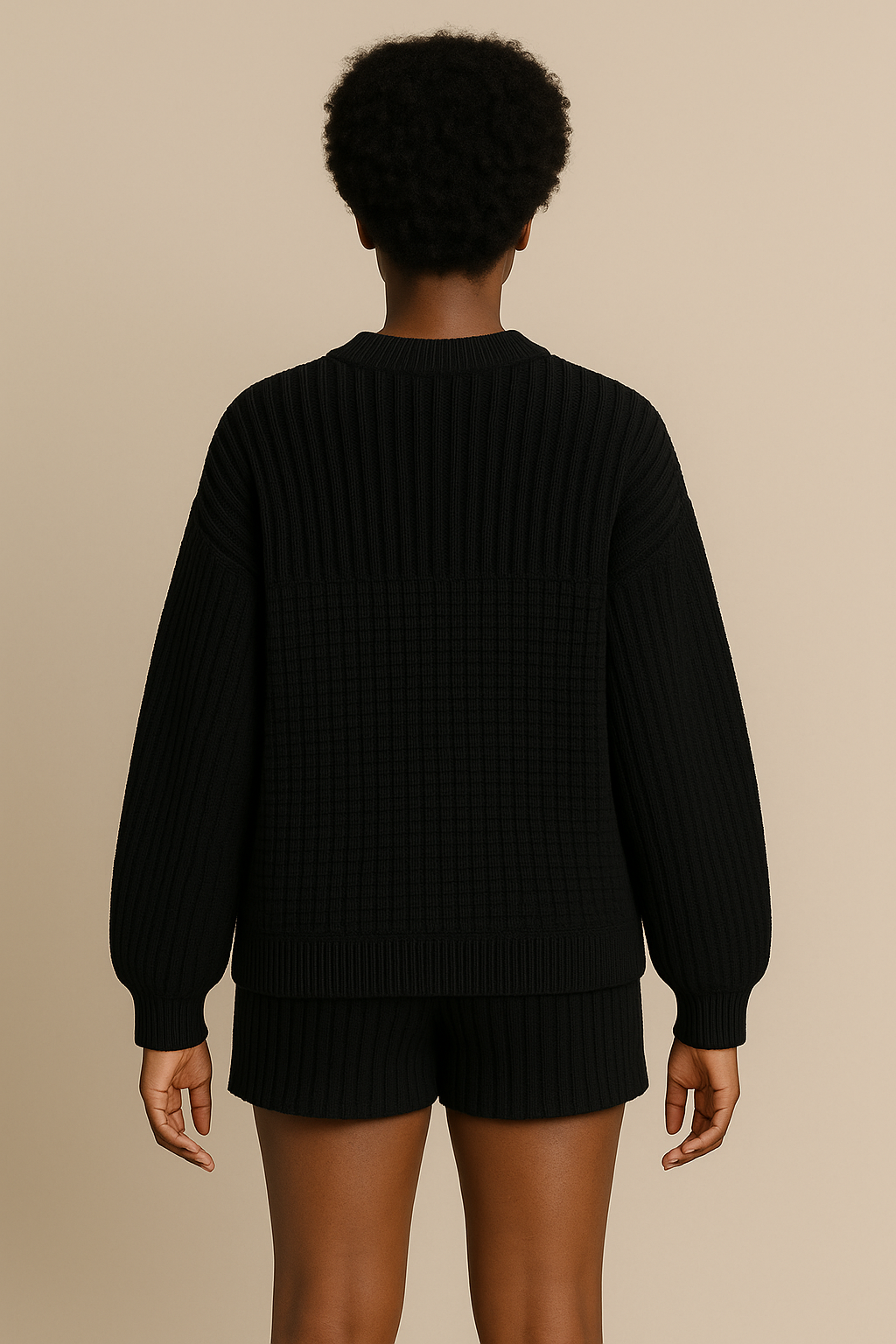 Black Organic Cotton Sweater Oversized Eco Friendly Set