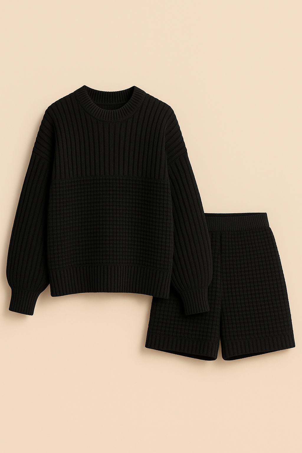 Black Organic Cotton Sweater Oversized Eco Friendly Set