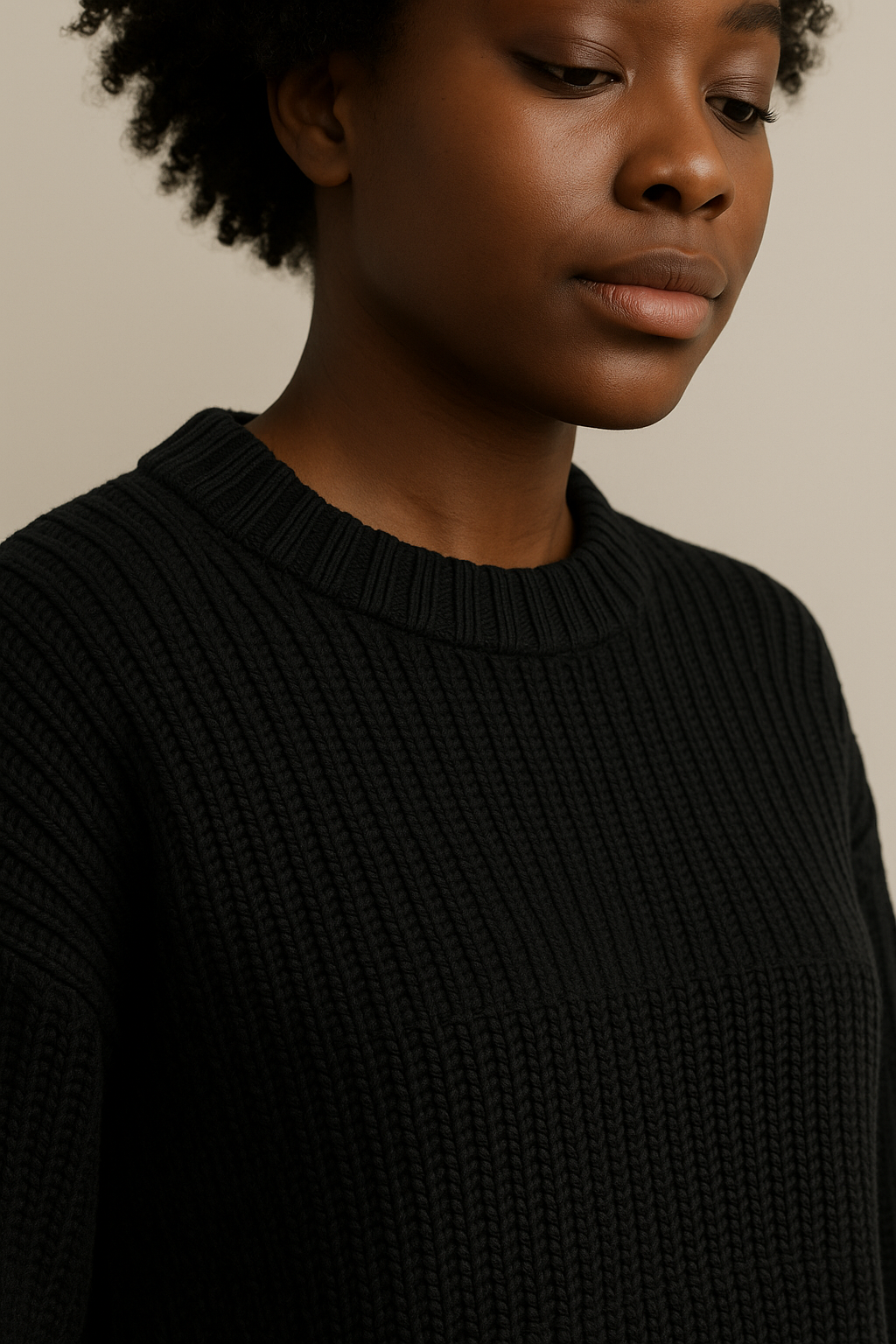 Black Organic Cotton Sweater Oversized Eco Friendly Set
