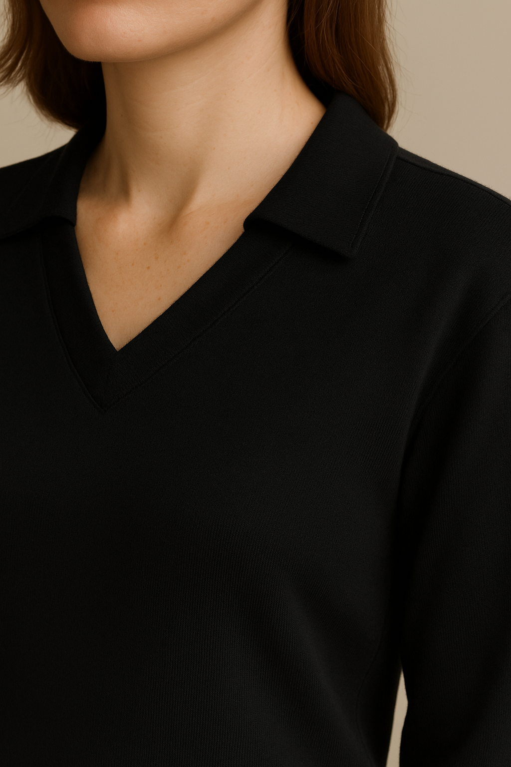 Casual 2 Piece Set Top and High Waisted Trousers in Black