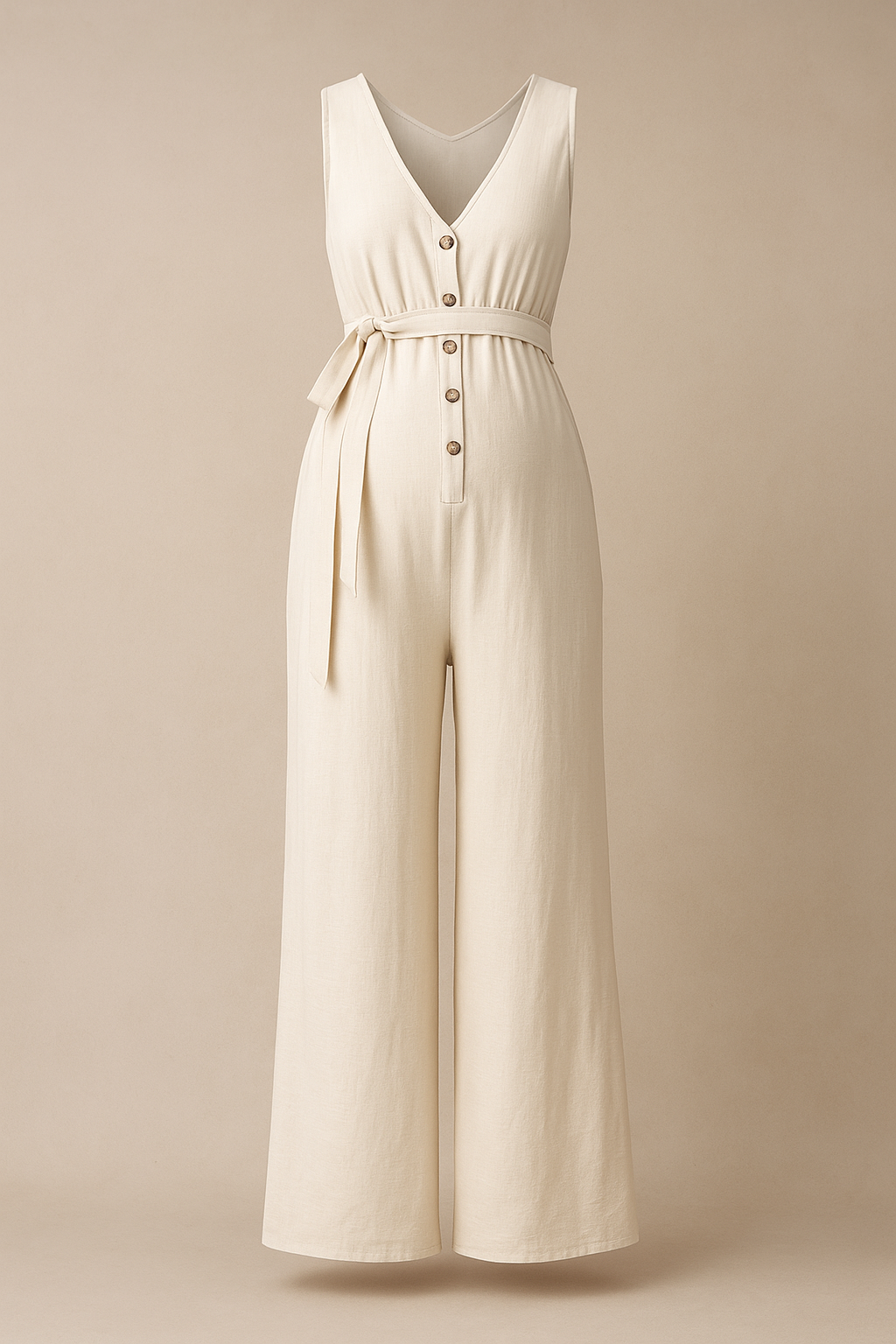 Maternity Sleeveless Jumpsuit Solid Color Comfortable Casual Wear