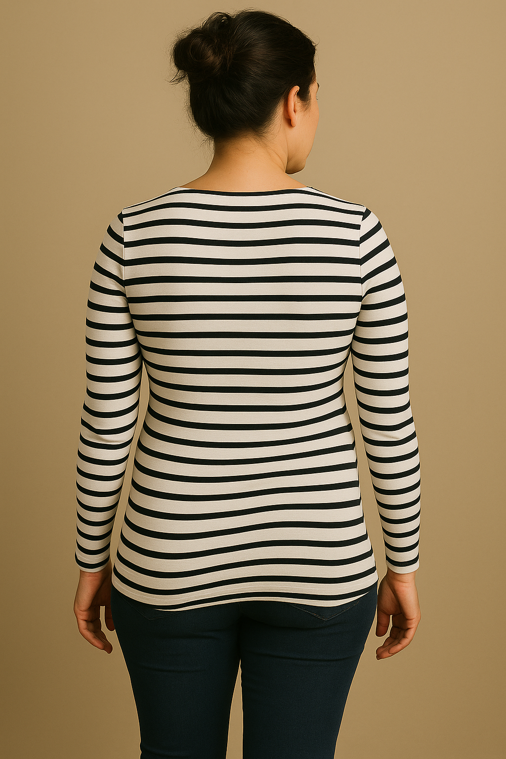 Deep V Neck Maternity Top Long Sleeves Stylish Nursing White