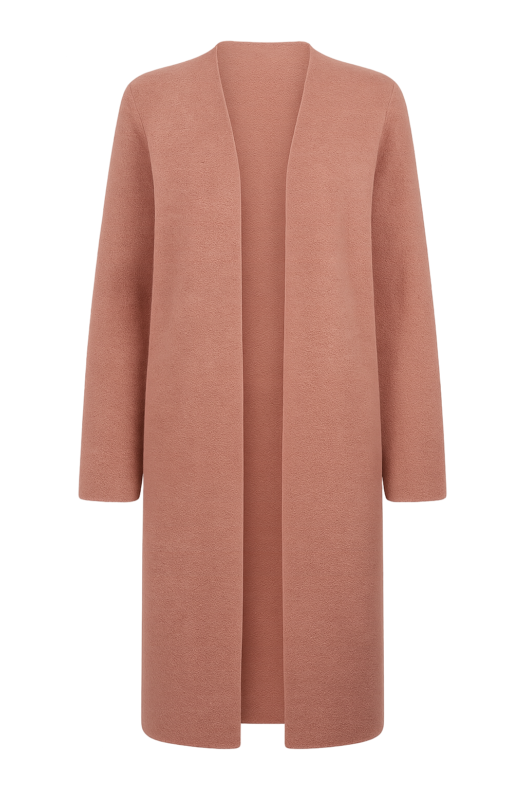 Open Front Longline Coat for Women in Pink