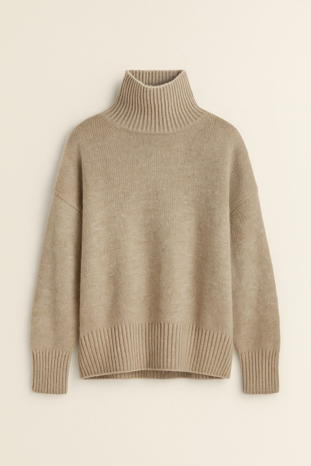 Maternity Cozy Cashmere-Touch Turtleneck Sweater in Khaki