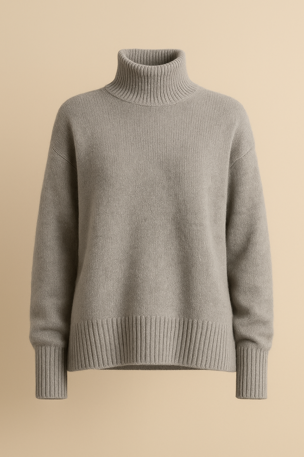 Maternity Cozy Cashmere-Touch Turtleneck Sweater in Gray