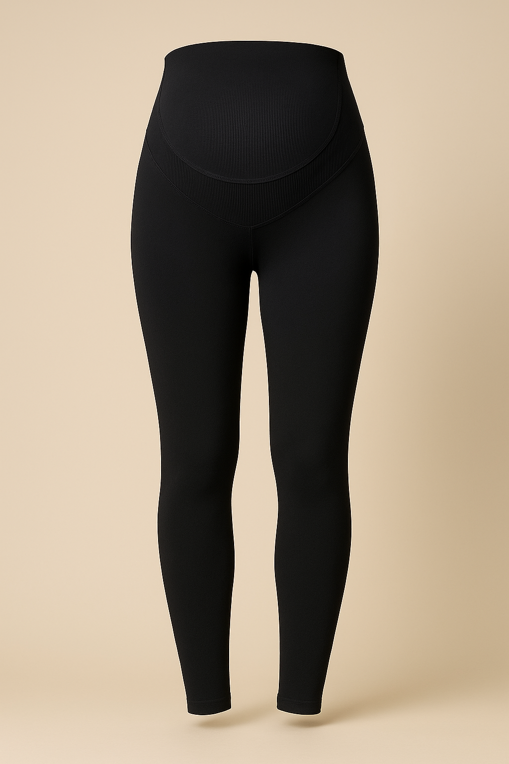 Black Maternity Leggings with Belly Support
