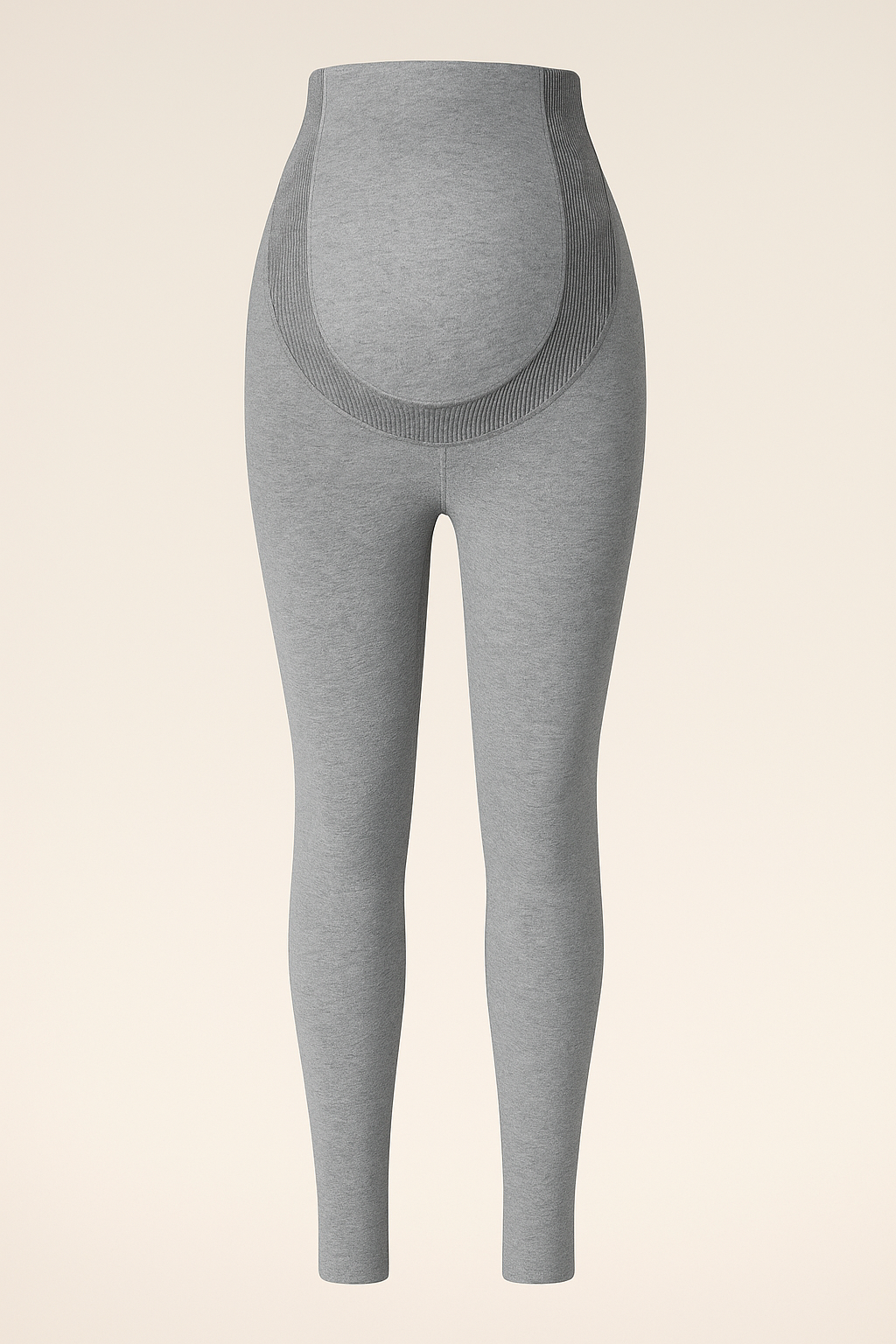 Gray Maternity Leggings with Belly Support