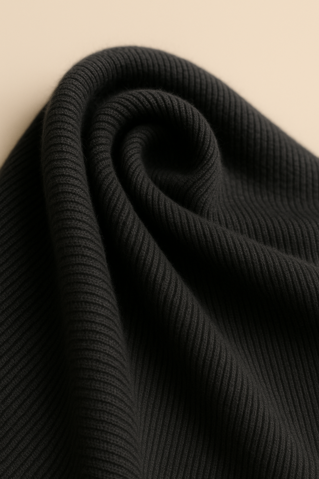Slim-Fitting Long-Sleeved Maternity Knit Dress in Black