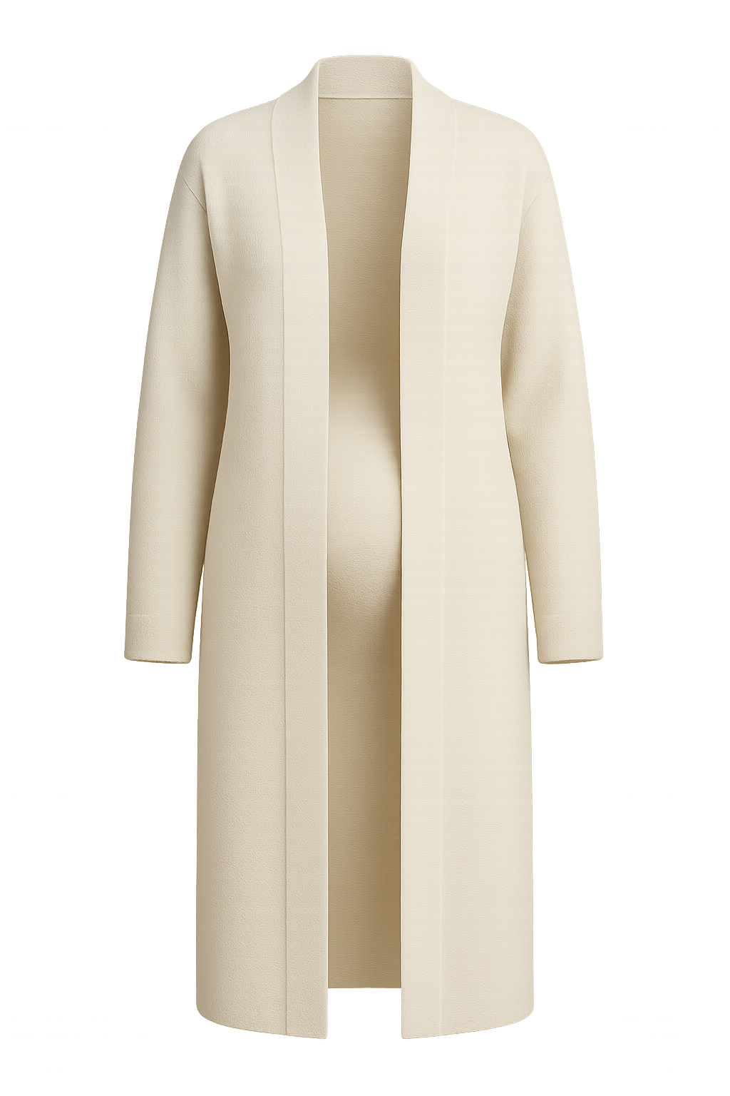 Open Front Longline Coat for Women in White