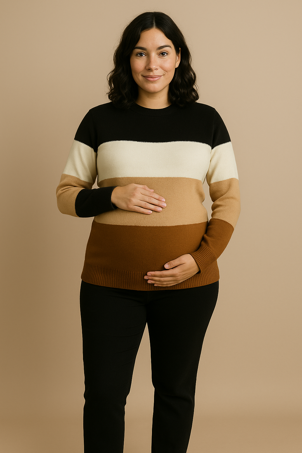 Aurora Cozy Colorblock Knit Jumper