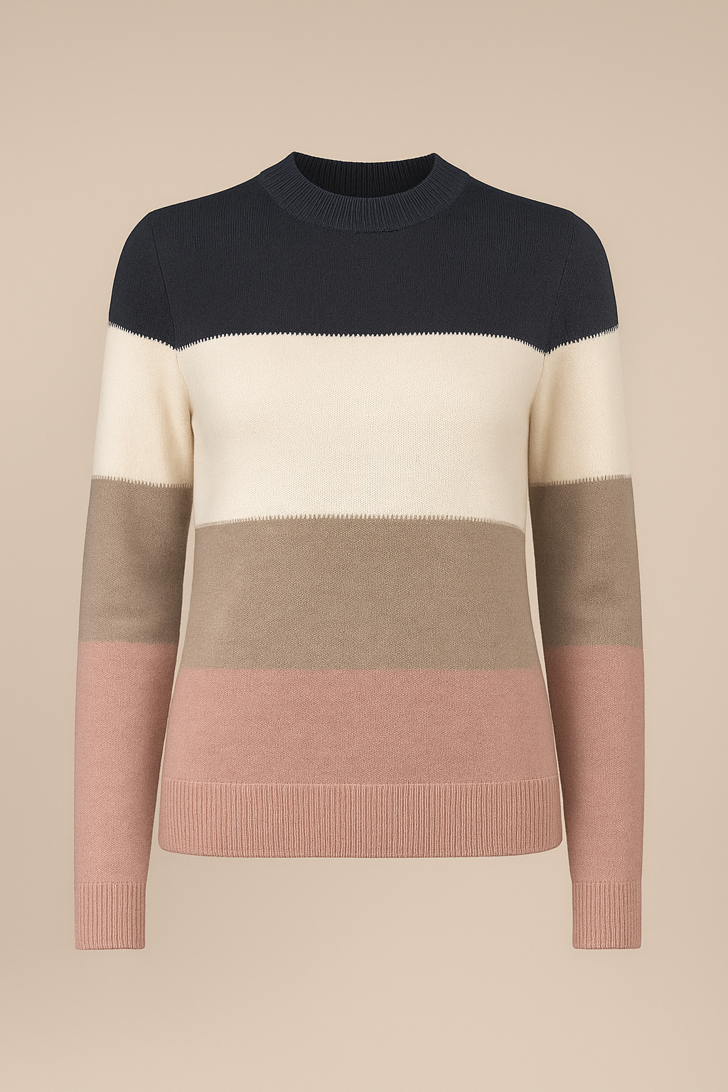 Minerva Cozy Colorblock Knit Jumper