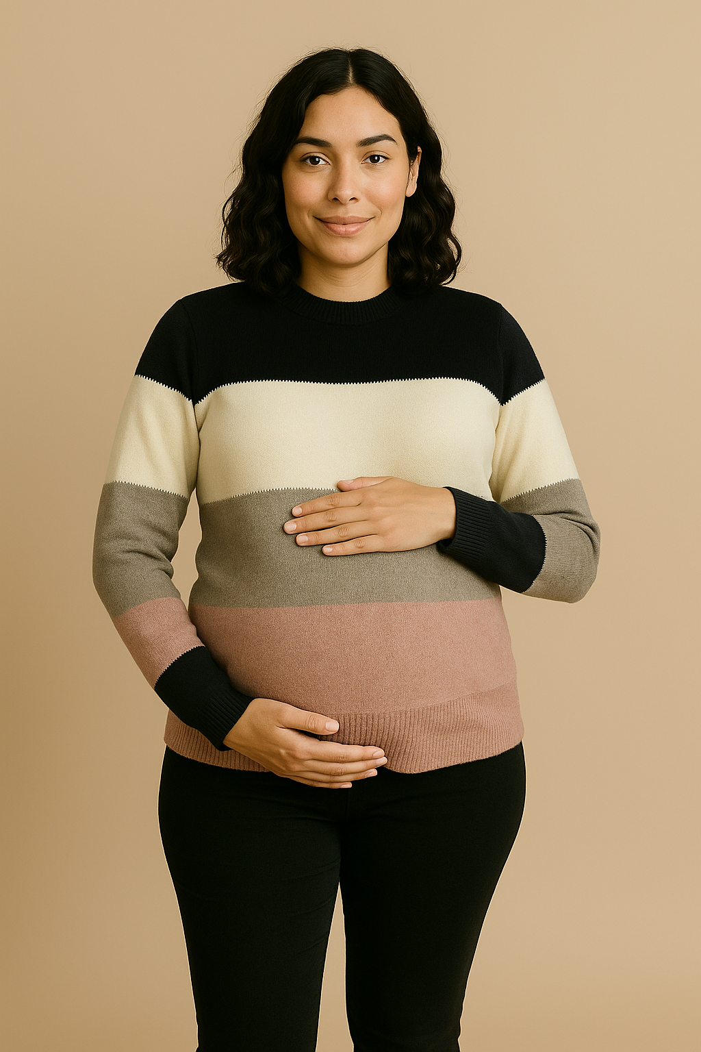 Minerva Cozy Colorblock Knit Jumper