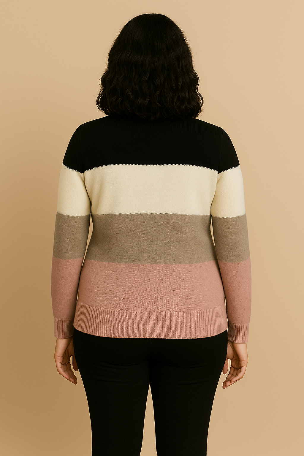Minerva Cozy Colorblock Knit Jumper