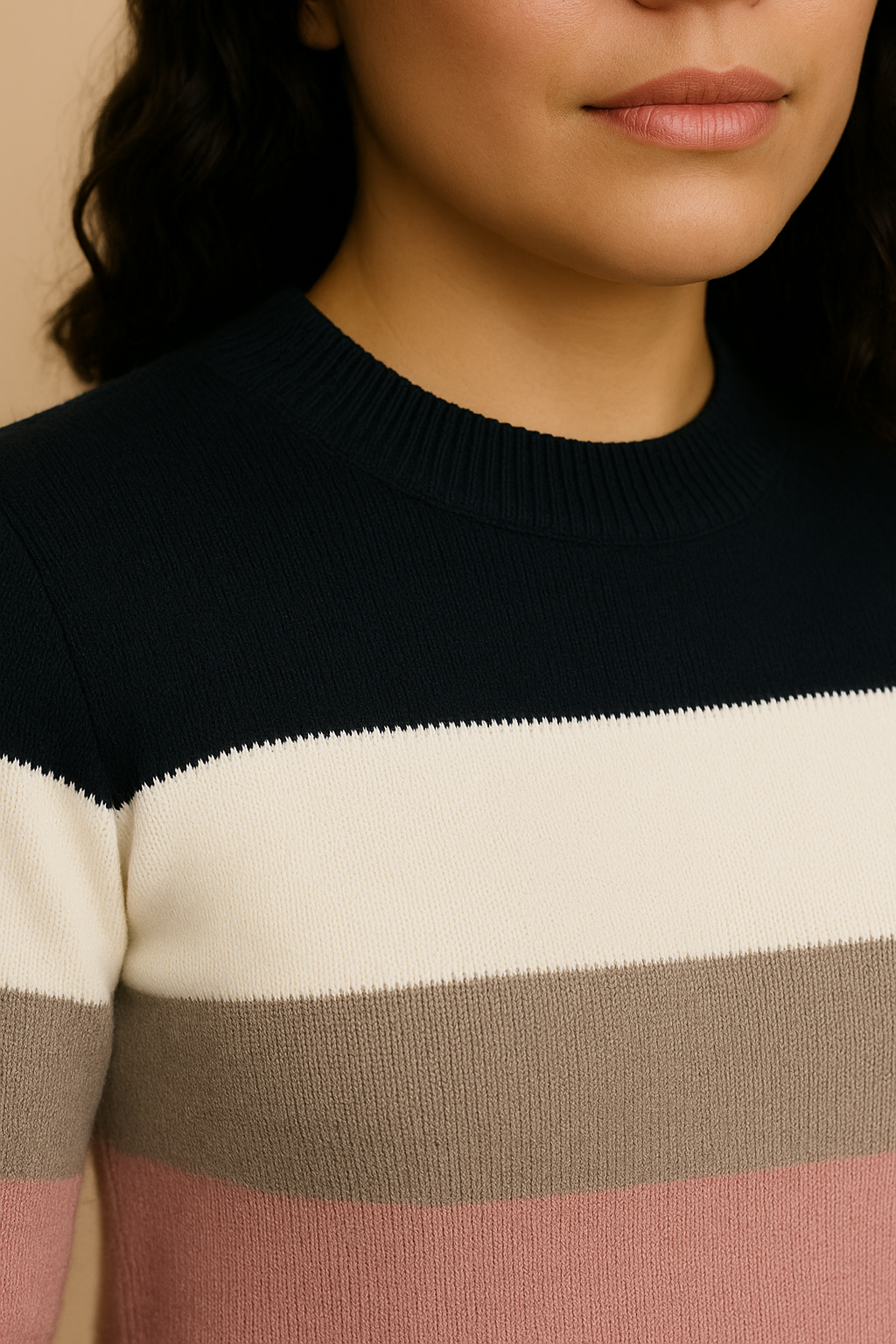 Minerva Cozy Colorblock Knit Jumper