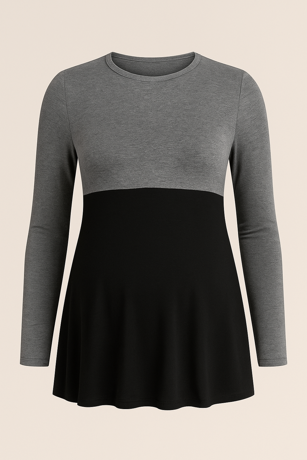 Nursing-Friendly Maternity Long Sleeve in Gray