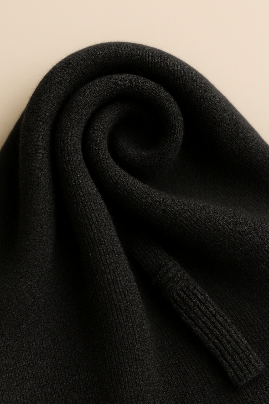Funnel Neck Sweater Dress for Women in Black