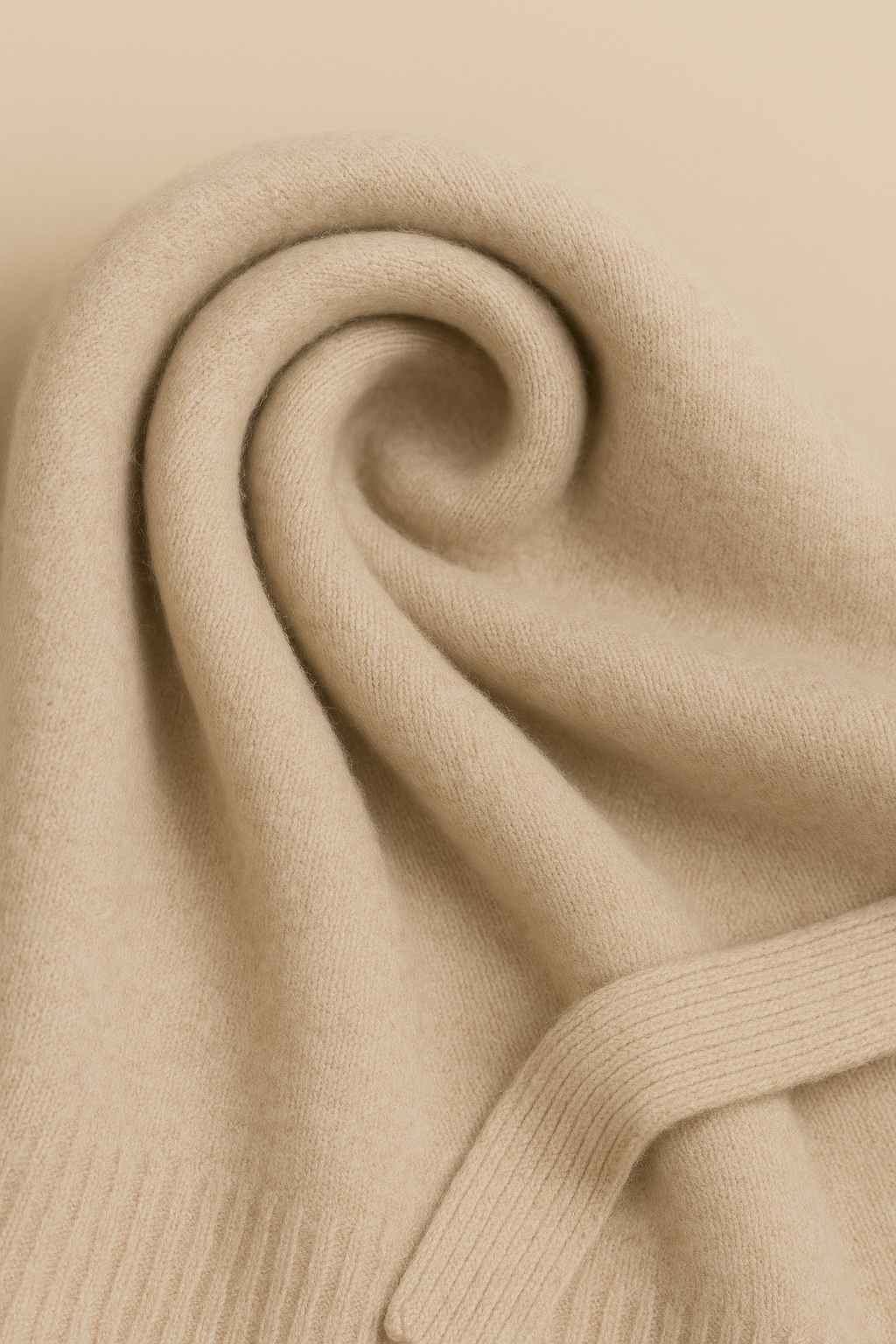 Funnel Neck Sweater Dress for Women in Apricot