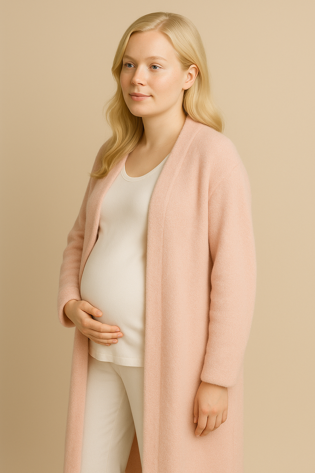 Baby Pink Cardigan Sweater Thick Imitation Mink Fleece