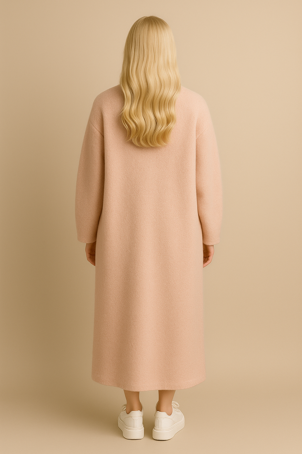 Baby Pink Cardigan Sweater Thick Imitation Mink Fleece