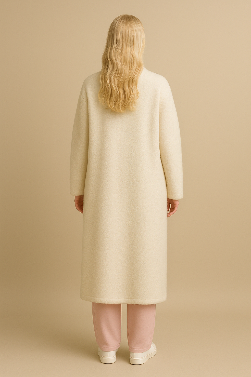 White Cardigan Sweater Thick Imitation Mink Fleece