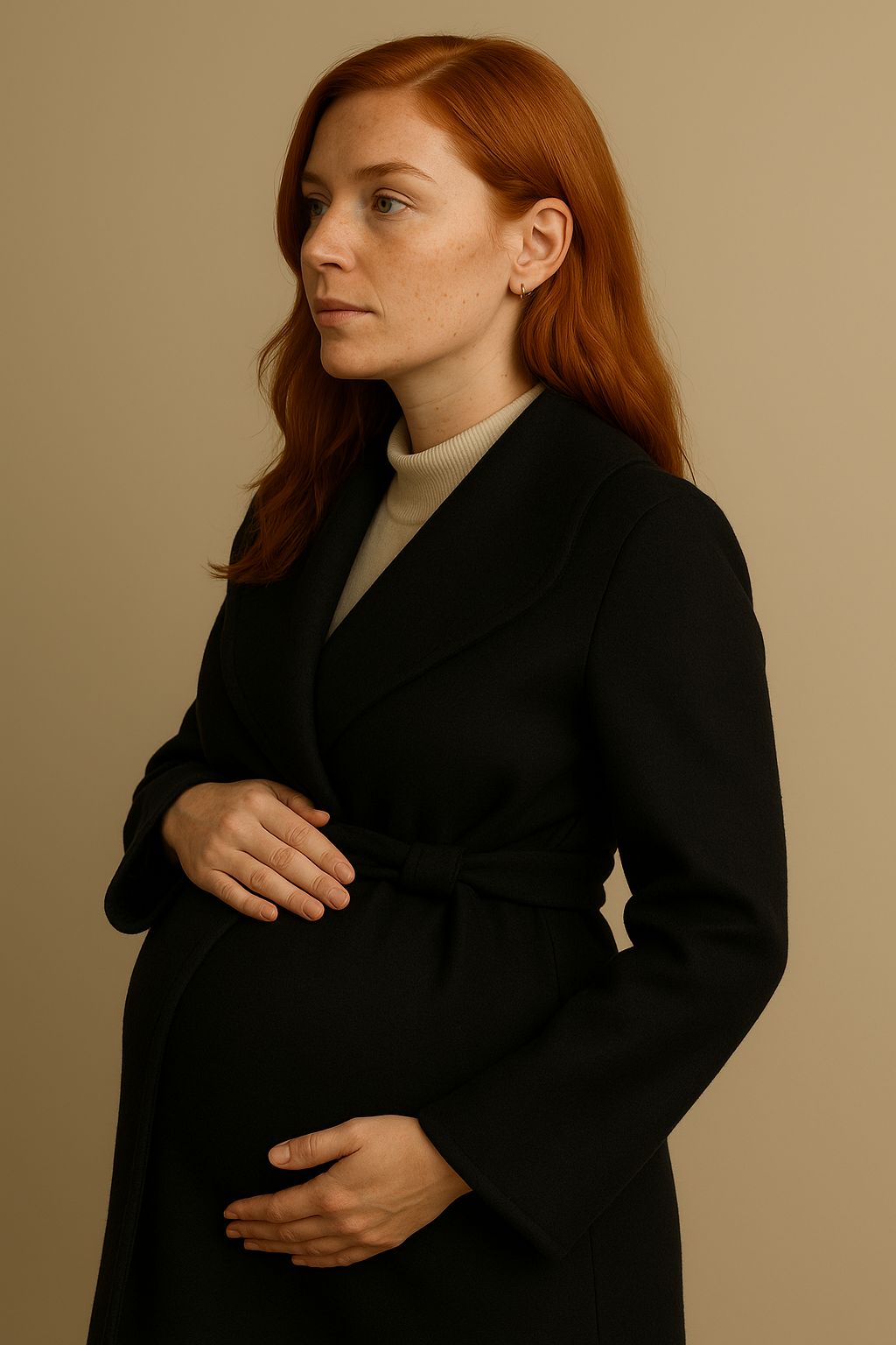 Women’s Wool Hooded Coat Premium Jacket in Black