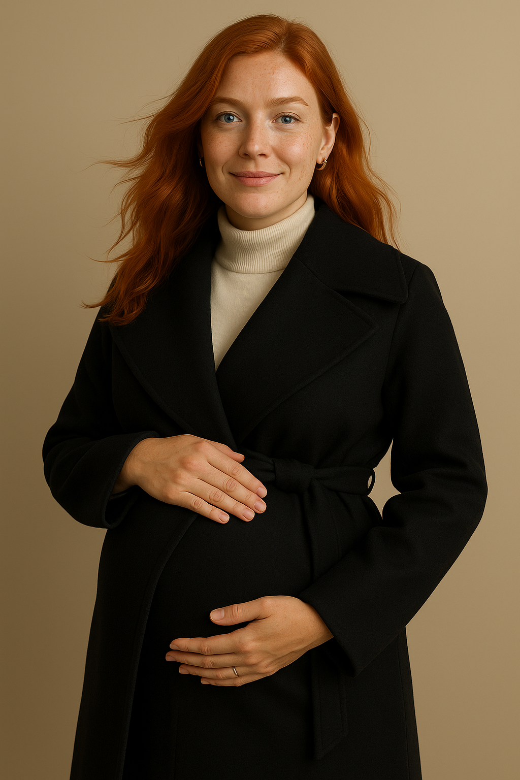 Women’s Wool Hooded Coat Premium Jacket in Black
