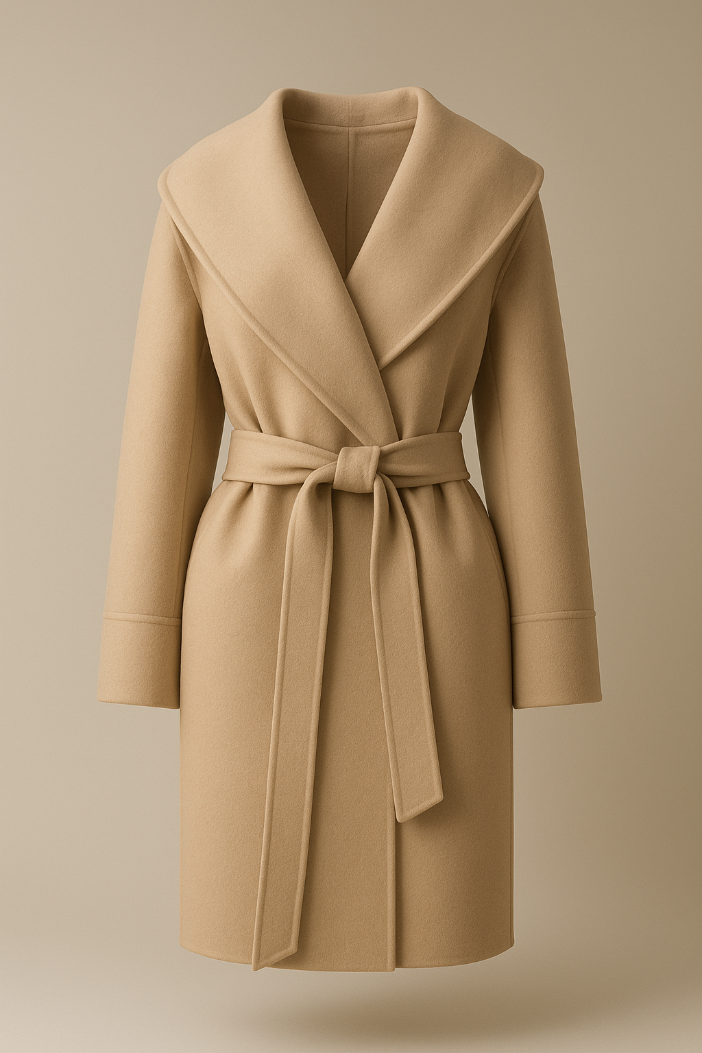 Women’s Wool Hooded Coat Premium Jacket in Khaki