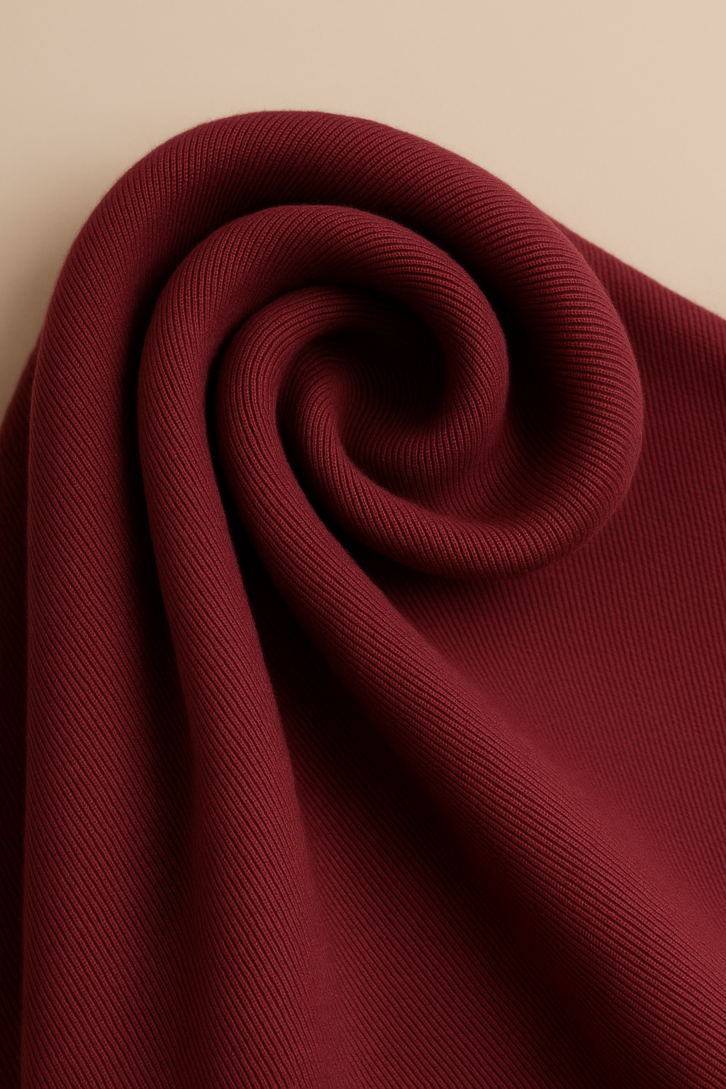 Stand Collar Wool Cloak Coat with Belt in Burgundy