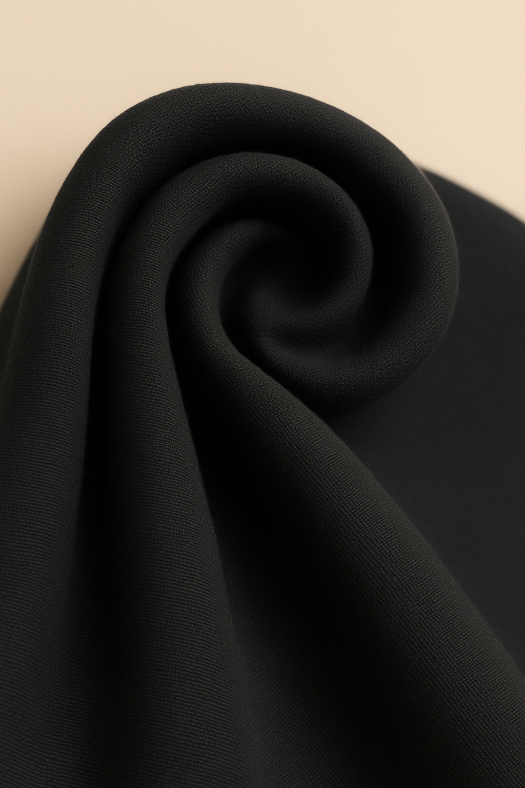 Stand Collar Wool Cloak Coat with Belt in Black