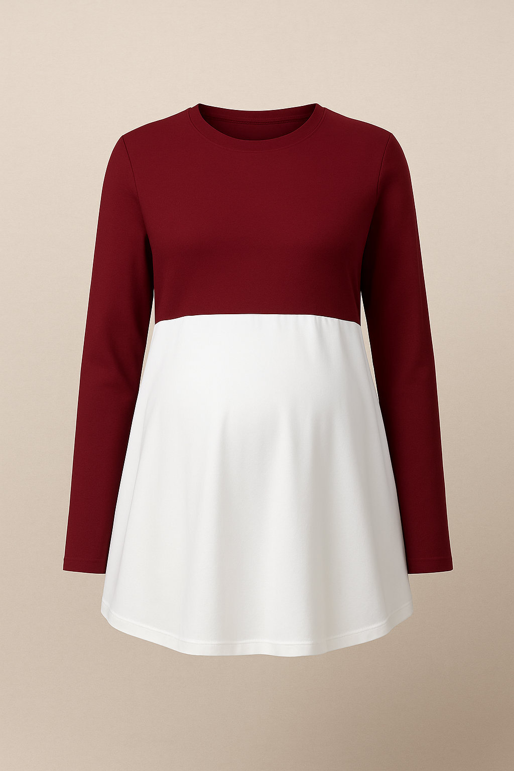Nursing-Friendly Maternity Long Sleeve in Maroon
