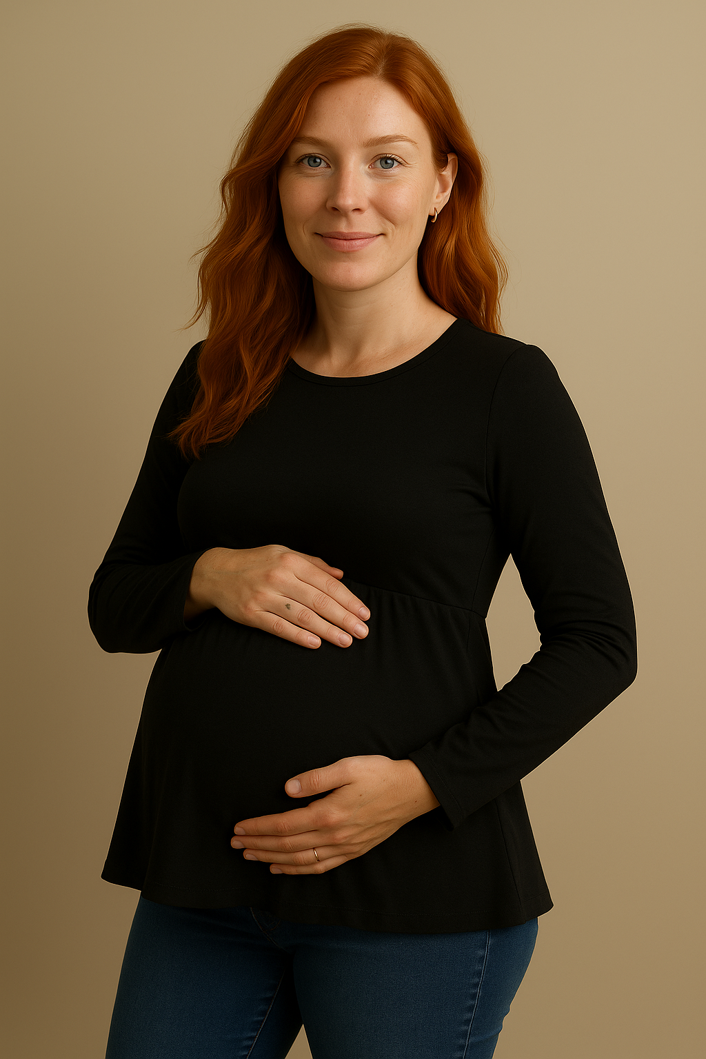 Nursing-Friendly Maternity Long Sleeve in Black